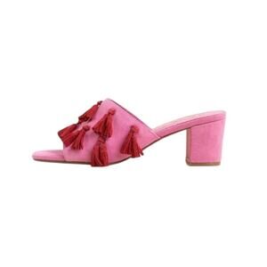 Charlotte Stone Lorraine Tasseled Mule Sandal Slide Pink Carnation Kiss Size 8